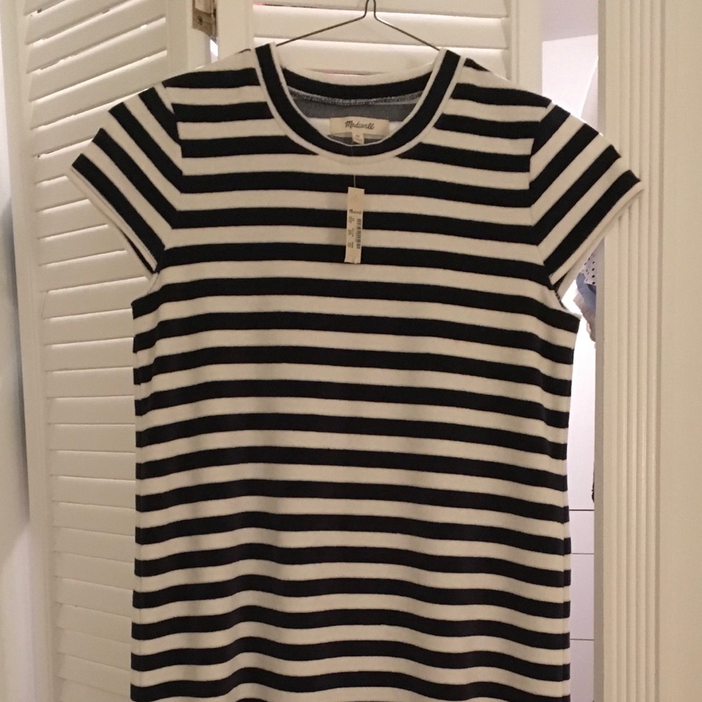 NWT Madewell Velour Dress
Navy/white stripes - Picture 2 of 3